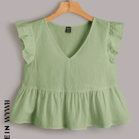 SHEIN blouse, never worn, lime green, size xs - Picture 2 of 2